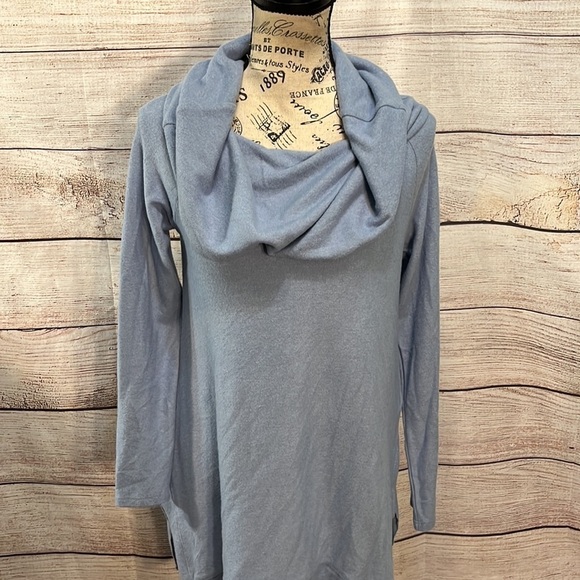 Soft Surroundings B’Call Tunic Top Cowl Neck NWT Blue Size XS Petite So Soft - Picture 2 of 11